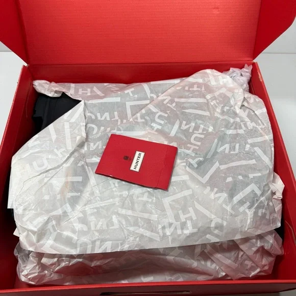 NIB •Hunter Women's Original Short Back Adjustable Navy Rain Boots Size: 10 - Picture 7 of 8